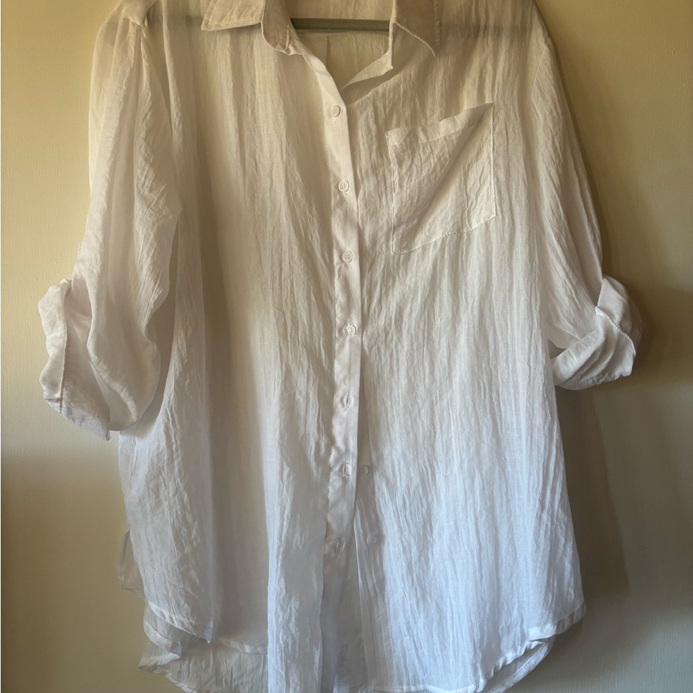 White Button-Up Blouse - Picture 2 of 5